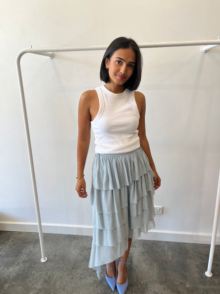 Tiered Asymmetric Skirt