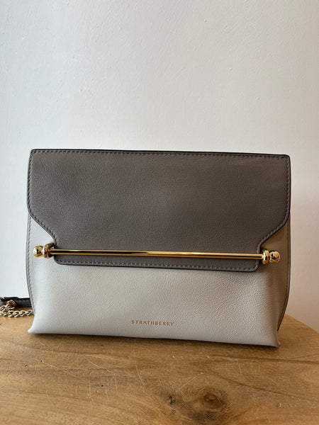 Strathberry Grey Leather Handbag