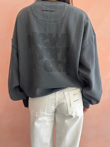 NYC Sweatshirt- Washed Black