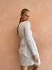Shirred Babydoll Dress- White