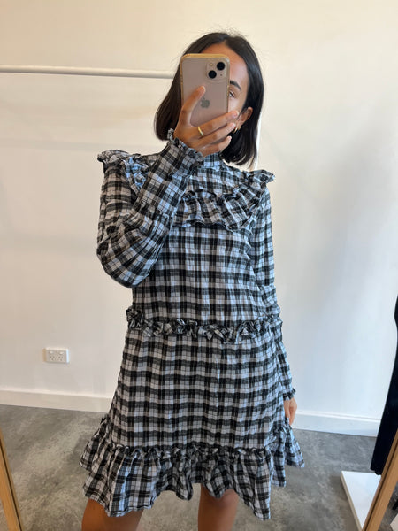 Ganni Charron Checkered Dress