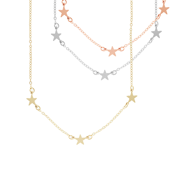 Triple Star Necklace - Gold