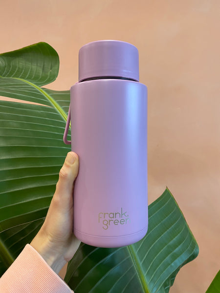 1L Ceramic Reusable Bottle with Straw Lid - Lilac Haze